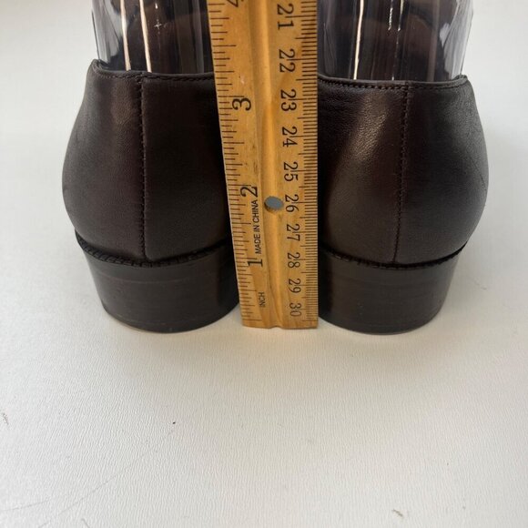 Solos Brown Leather Slip on Ladies Loafers Gold Buckle Size 8.5N - Picture 6 of 9